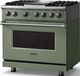 Viking® 5 Series 36" Eucalyptus Pro Style Dual Fuel (NG) Range with Polished Chrome Trim-3