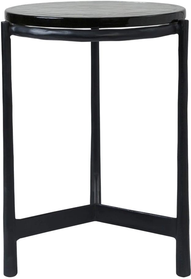 Renwil® Avila Glass Top  Accent Table with Plated Black Base-0