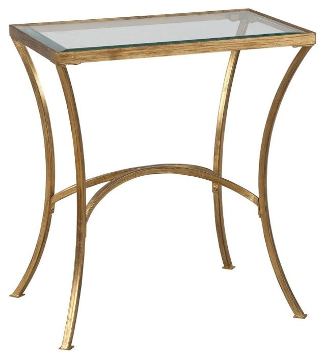 Uttermost® Alayna Glass Top End Table with Antiqued Gold Base-0