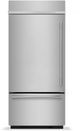 KitchenAid® 36” 20.9 Cu. Ft. PrintShield™ Stainless Steel Left Hinge Built In Bottom Freezer Refrigerator-0