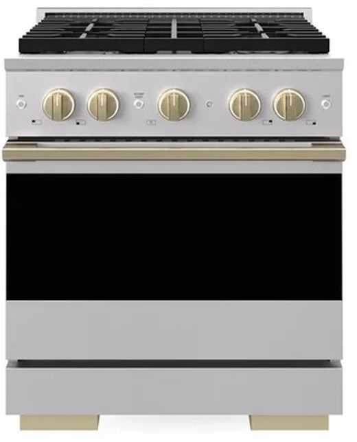 ZLINE Marino 30" Stainless Steel Pro Style Dual Fuel Range with Champagne Bronze Accents-0