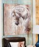 Giftcraft Beige/Gray/Tan/White Horse Head Acrylic Paint Canvas Wall Décor-0