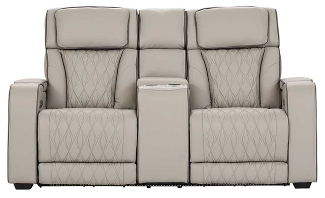 Hughes Furniture® 83608 Berkshire Dove Power Reclining Loveseat-0