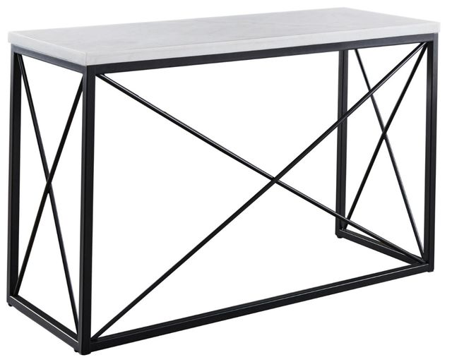 Steve Silver Co. Skyler White Sofa Table with Black Base-0