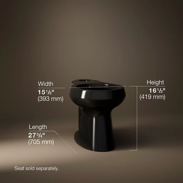 KOHLER® Highline® Black Round-Front Toilet Bowl-4