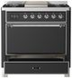 Ilve® Majestic III 36" Graphite Matte Pro Style Dual Fuel Natural Gas Range with Solid Door and Chrome Trim-2