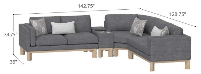 Emerald Home Maeve 4-Piece Gray Console Sectional-2