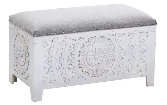 Jaipur Furniture Ronchetti Whitewash Bench Ottoman-0