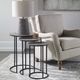 Uttermost® Erik 3-Piece Antique Nickel Nesting Table Set with Aged Black Base-1