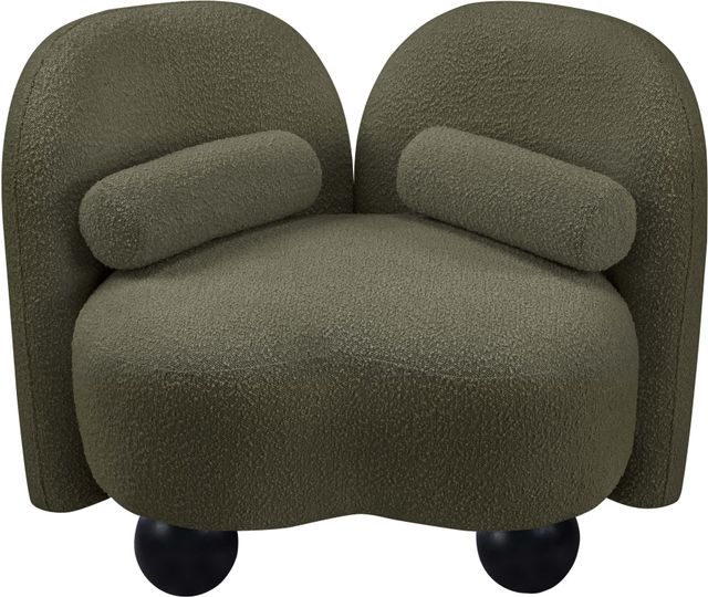 Meridian Furniture Daphne Olive Boucle Fabric Accent Chair-2