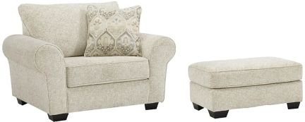 Benchcraft® Haisley 2-Piece Ivory Chair and Ottoman Set-0