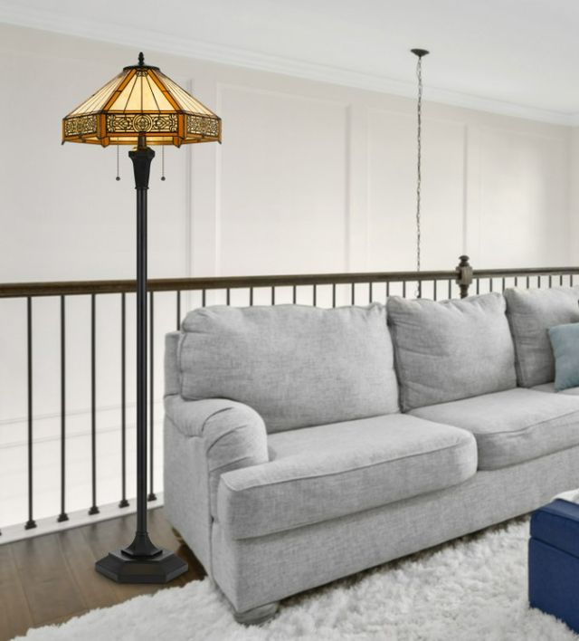 Cal® Lighting & Accessories Tiffany Dark Bronze Floor Lamp-1