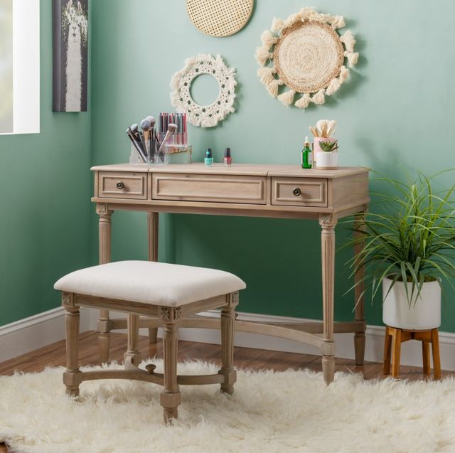 Linon Cyndi 2-Piece Gray Wash Vanity Set-1