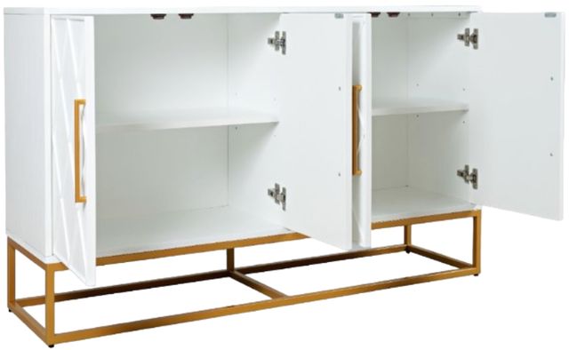 Jofran Inc. Argyle Glen Gold/White 60" Accent Cabinet-3