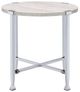 ACME Furniture Brecon White Oak Top End Table with Chrome Base-1