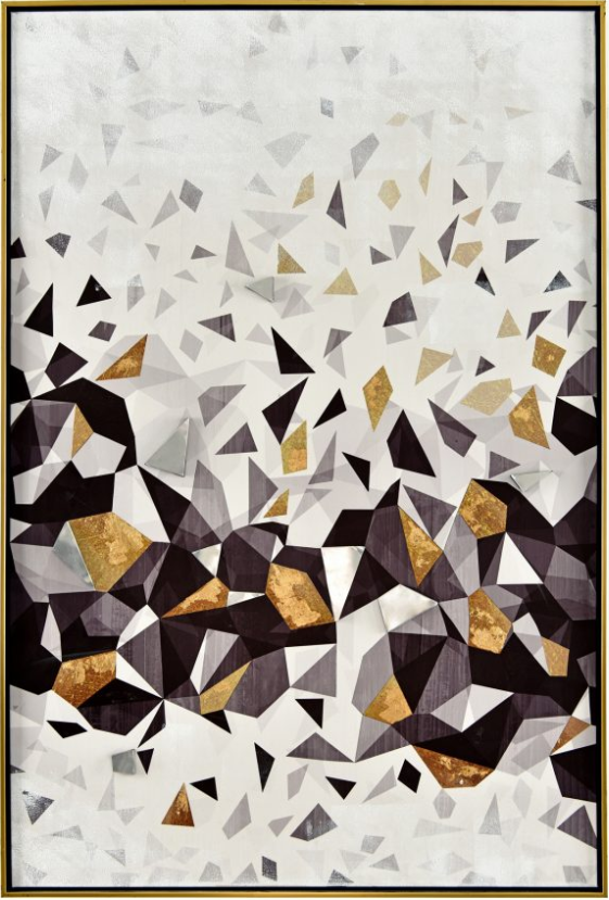 Moe's Home Collection Falling Triangles White Wall Decor-0
