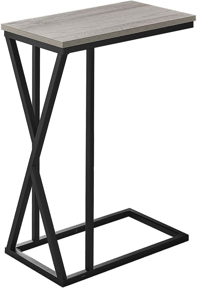 Monarch Specialties Inc. Grey 25"H Accent Table with Black Metal Frame-0