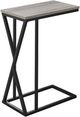 Monarch Specialties Inc. Grey 25"H Accent Table with Black Metal Frame-0