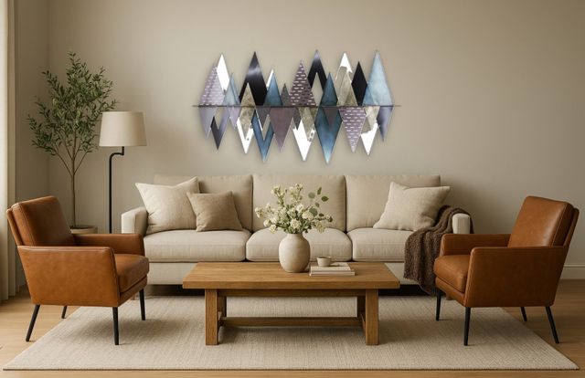 Classy Living 3D Mountains Metal Wall Decor-1