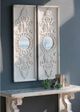 A & B Home 2-Piece White Large Wooden Wall Decor Panel with Mirrored Accent Set-5
