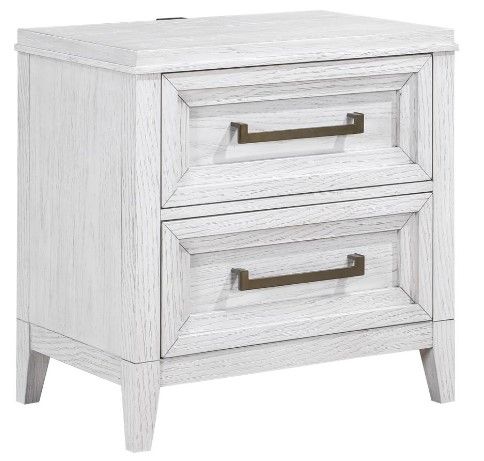 Coaster® Marielle Distressed White Bedside Table Nightstand-0