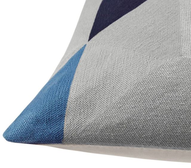 Olliix by INK+IVY Aero Blue 20x20" Embroidered Abstract Square Pillow-1