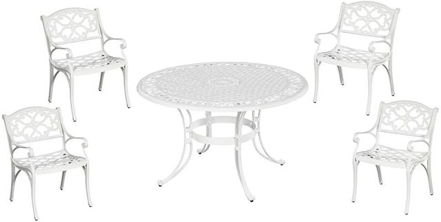 homestyles® Sanibel 5-Piece White Outdoor Dining Set-0