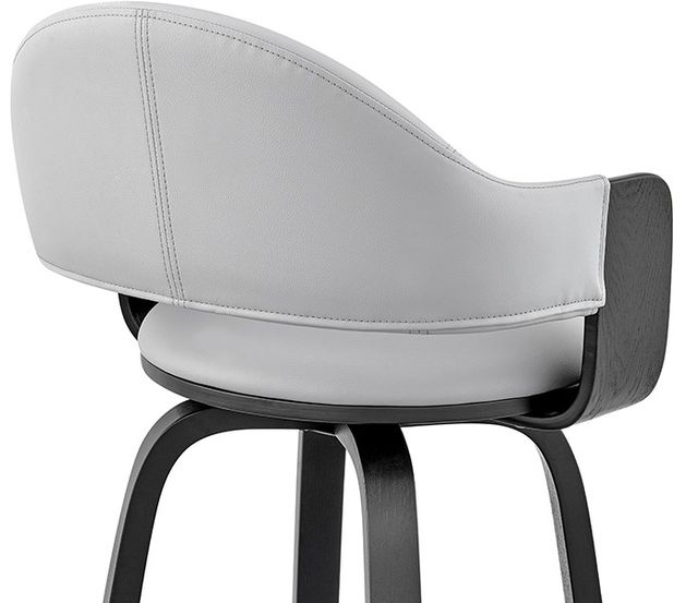 Armen Living Daxton Gray/Matte Black 30" Bar Stool-3