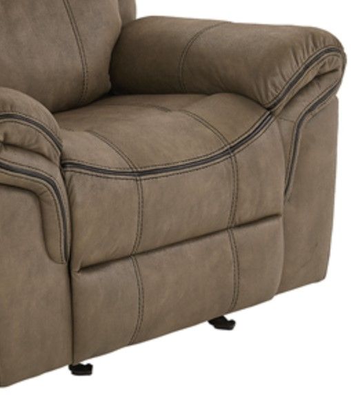 American Wholesale Furniture Knoxville Brown Manual Glider Recliner -2