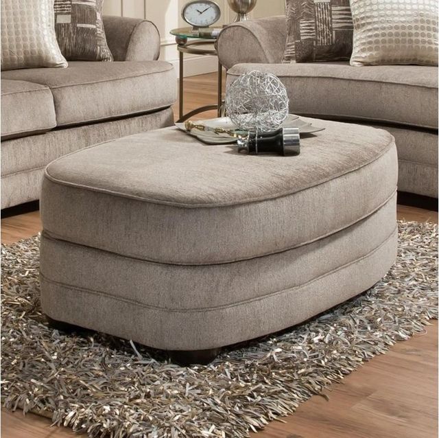 United Furniture Industries 9255BR Kingsley Pewter Oval Ottoman