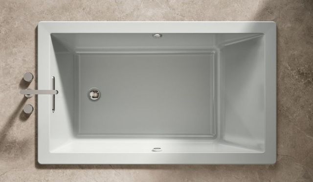 KOHLER® Underscore® Ice Gray 60" x 36" Drop-In Heated BubbleMassage™ Air Bath with Bask® Heated Surface-3