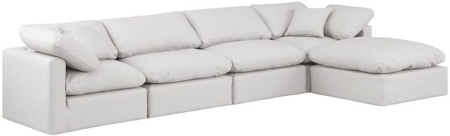 Meridian Furniture Indulge 5-Piece Cream Leather Modular Sectional-0