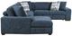Homelegance® Raife 5-Piece Blue Left-Arm Facing Sleeper Sectional with Chaise and Ottoman-3