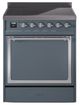 Ilve® Nostalgie II Noblesse 30'' Blue Gray Pro Style Induction Range with Chrome Trim-0