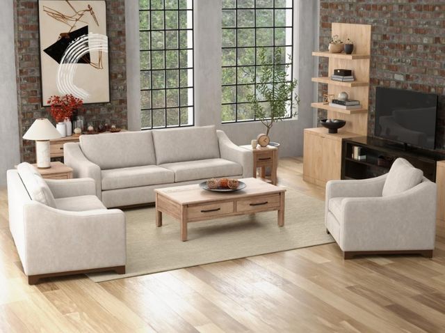 International Furniture Direct Natural Parota Ivory 68" Loveseat-1