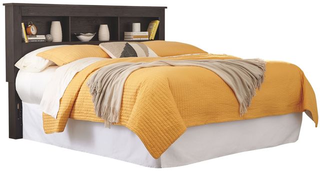 Signature Design by Ashley® Reylow Dark Brown King Bookcase Headboard-1