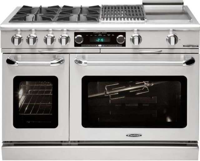 Capital Cooking Connoisseurian 48" Pro-Style Dual Fuel Natural Gas Range with 24" Barbecue Grill-1
