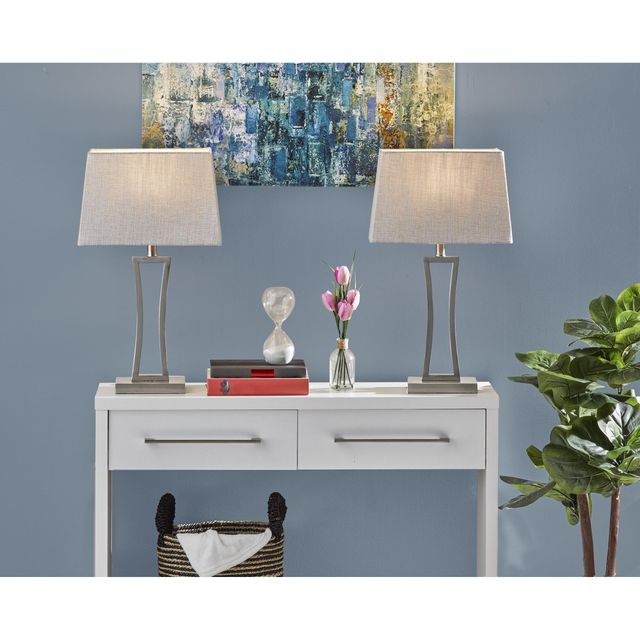 Adesso® Camila Brushed Steel 2 Piece Table Lamp-2