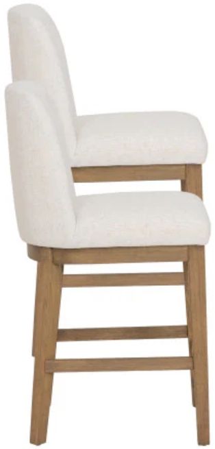 Linon Torres 2-Piece Cream/Natural Brown Upholstered Counter Stool Set-3