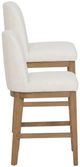 Linon Torres 2-Piece Cream/Natural Brown Upholstered Counter Stool Set-3