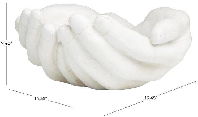 Deco Marche White Hands Open Decorative Sculpture-3
