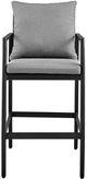 Armen Living Cayman Black/Gray Aluminum/Fabric/Rattan Outdoor Bar Stool-4