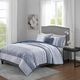 Olliix by Madison Park Bennett 4 Piece Reversible Jacquard Navy Full/Queen Coverlet Set-1