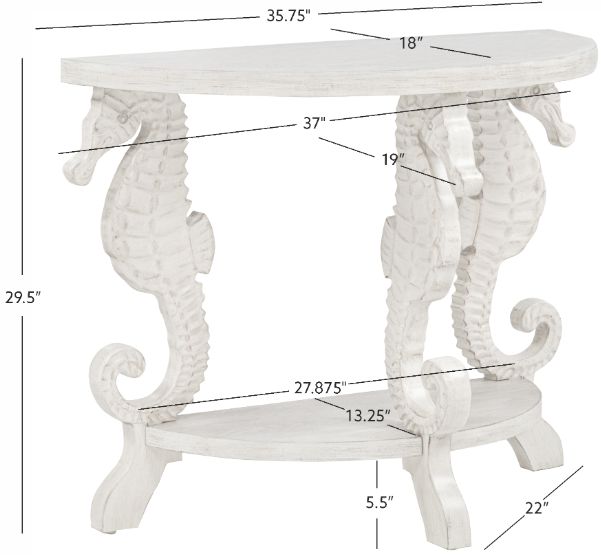 Coast2Coast Home™ Triton White Demilune Console Table-2