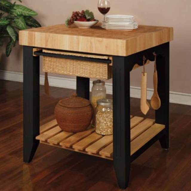 Powell® Kolton Black/Brown Kitchen Island-1