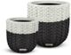 Le Present White and Black 19" Basket Planter-1