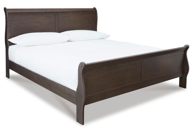 Signature Design by Ashley® Leewarden 5-Piece Dark Brown King Sleigh Bed Set-1