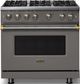 Viking® 5 Series 36" Damascus Gray Pro Style Gas (LP) Range with Brushed Brass Trim-0