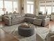 ManWah Soho Taupe 6pc Immersive Audio Modular Leather Sectional PLUS FREE 55" TV-2