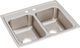 Elkay Lustertone® Classic Lustrous Satin 25" x 19-1/2" x 7-5/8" 2-Hole Equal Double Bowl Drop-In Sink-0